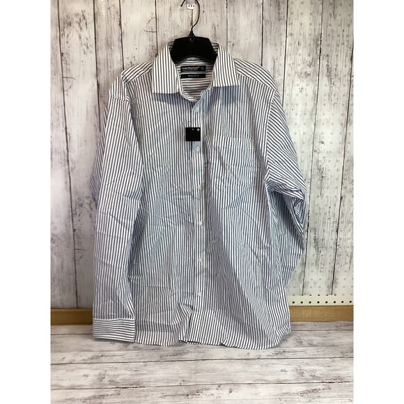 Cedar Wood State Men's Gray Striped Dress Long-Sleeve Shirts XXL - Picture 1 of 3